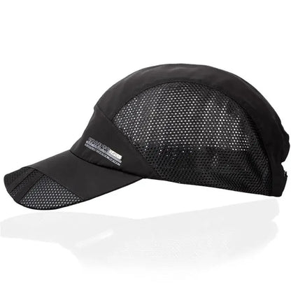 Quick-Dry Mesh Running Cap - Adjustable Breathable Baseball Visor for Outdoor Sports