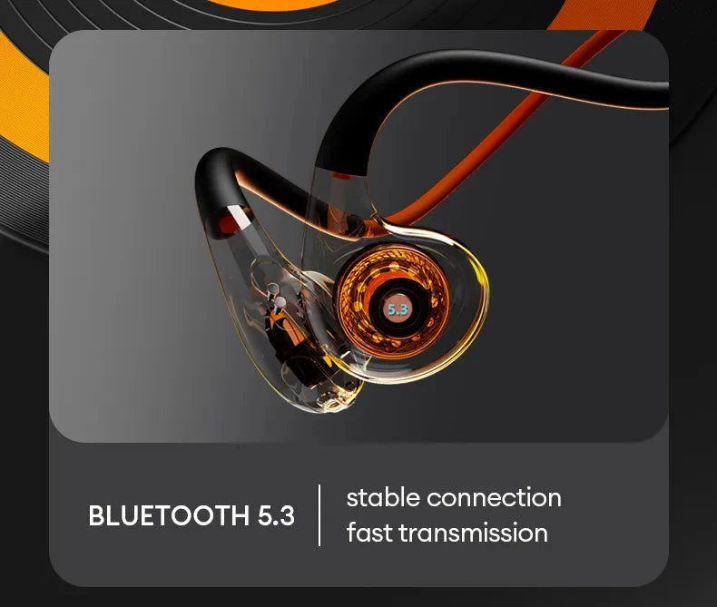Air Conduction Wireless Headphones - Bluetooth 5.3 Sport Earphones with Ear Hook & Mic
