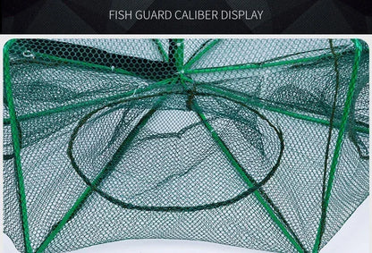 Folding Crayfish Trap - Multi-Purpose Fishing Net for Crab, Shrimp, Smelt & Eels - Casting Tackle Cage