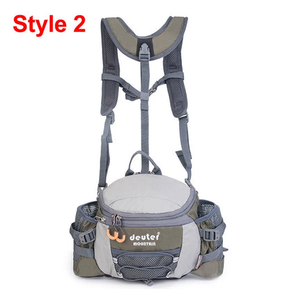 Men's Outdoor Sports Waist Bag - Multi-Purpose Hiking Backpack for Cycling, Camping, Climbing, Running with Water Bottle Holder - Bicycle Fanny Pack for Fishing