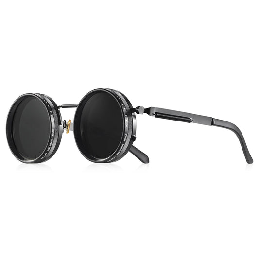 CRIXALIS Polarized Round Sunglasses - ND9 Adjustable Dimming, Retro Punk Style for Men & Women, UV400 Outdoor Fishing Eyewear
