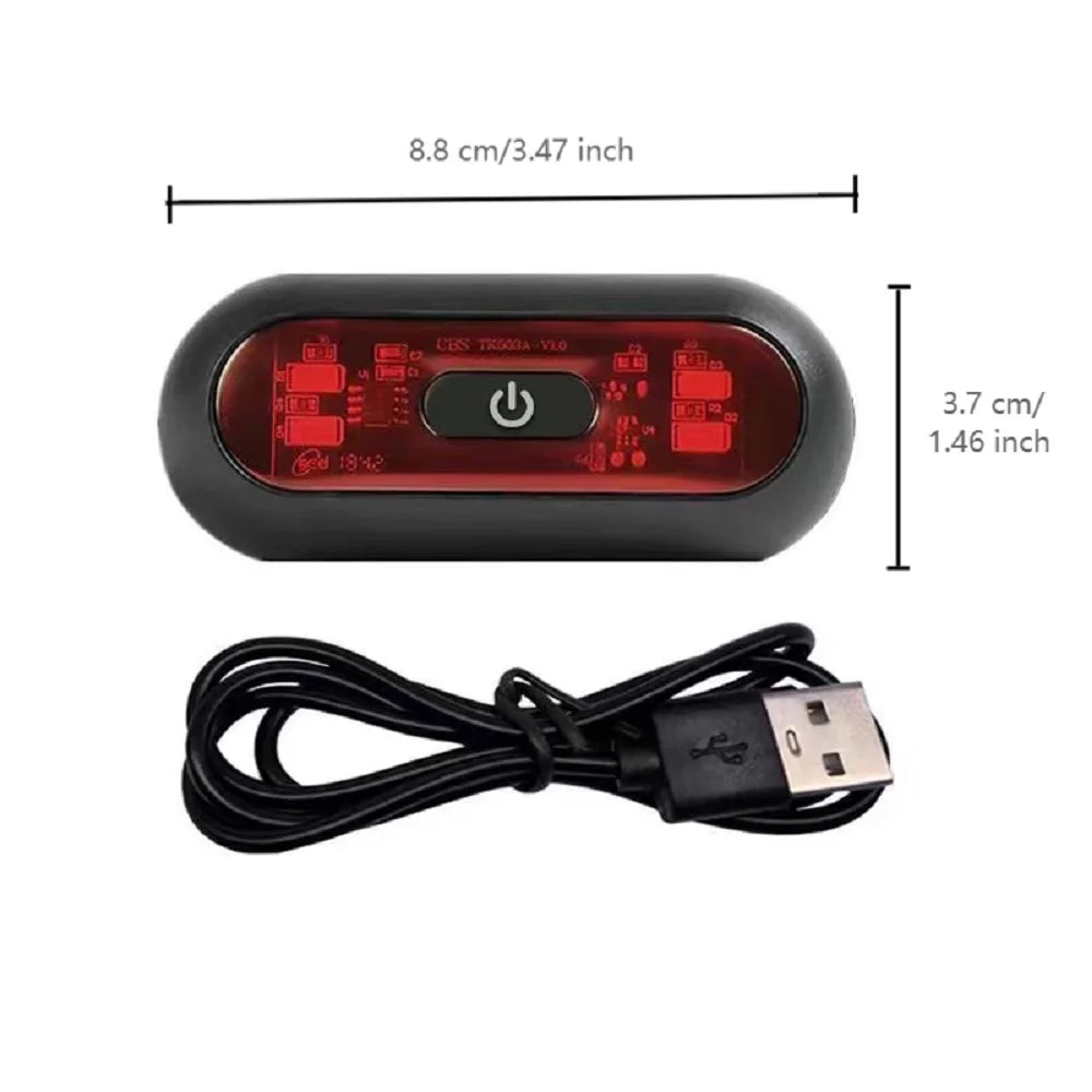 Waterproof LED Helmet Taillight - 4 Lamp Rechargeable Safety Warning Light for Motorcycle & Bicycle