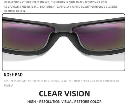 Men's Vintage Large Frame Square Polarized Sunglasses - UV400 Protection for Fishing, Driving, Cycling & Running