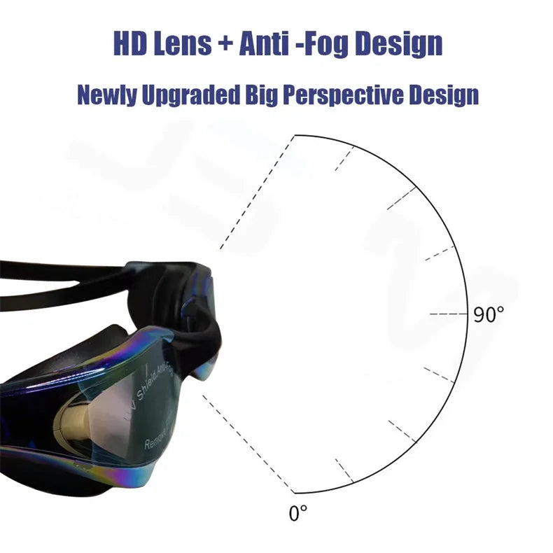 Professional HD Anti-Fog Swimming Goggles - Leak-Proof Adjustable Silicone Eyewear for Men & Women