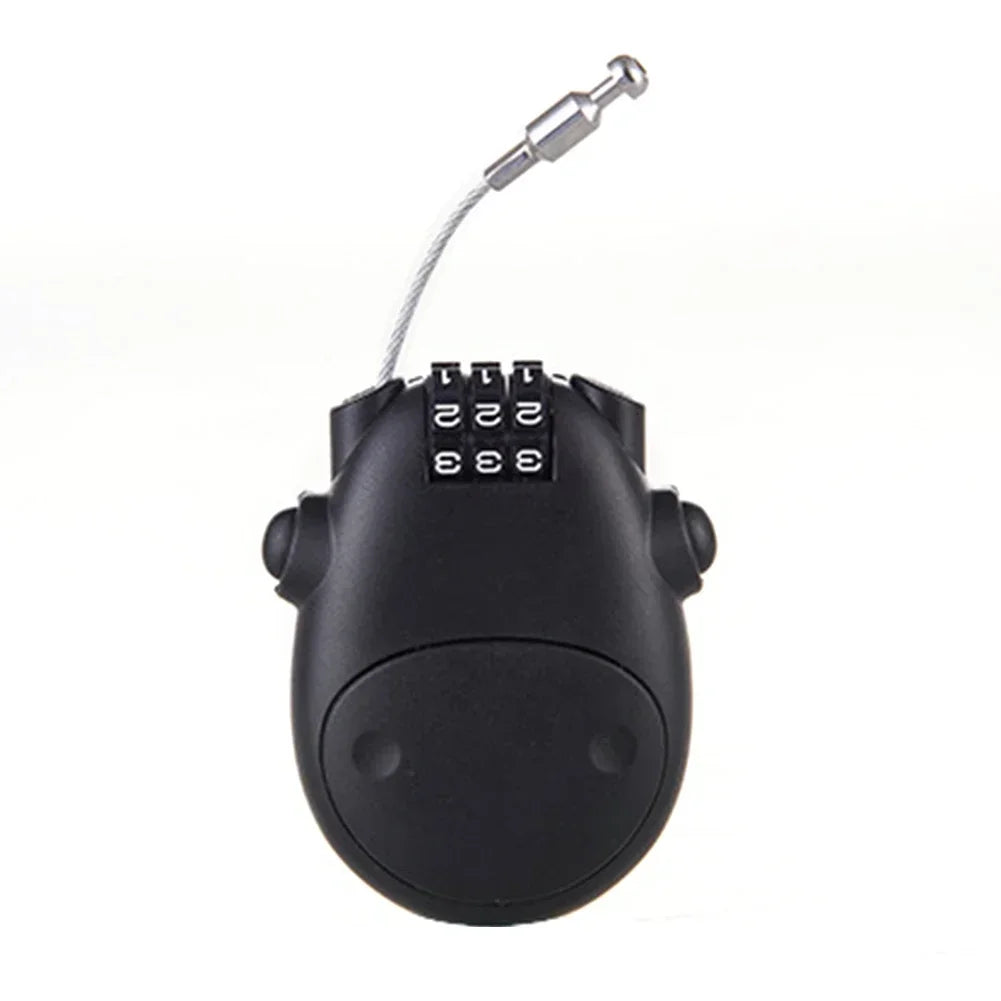 Motorcycle Helmet Lock - Steel Cable Code Lock with Telescopic Wire Rope for Suitcase, Car & Sled