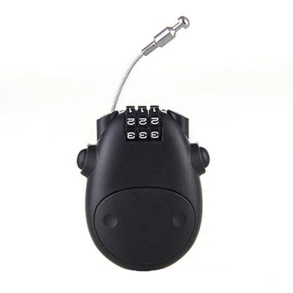 Motorcycle Helmet Lock - Steel Cable Code Lock with Telescopic Wire Rope for Suitcase, Car & Sled