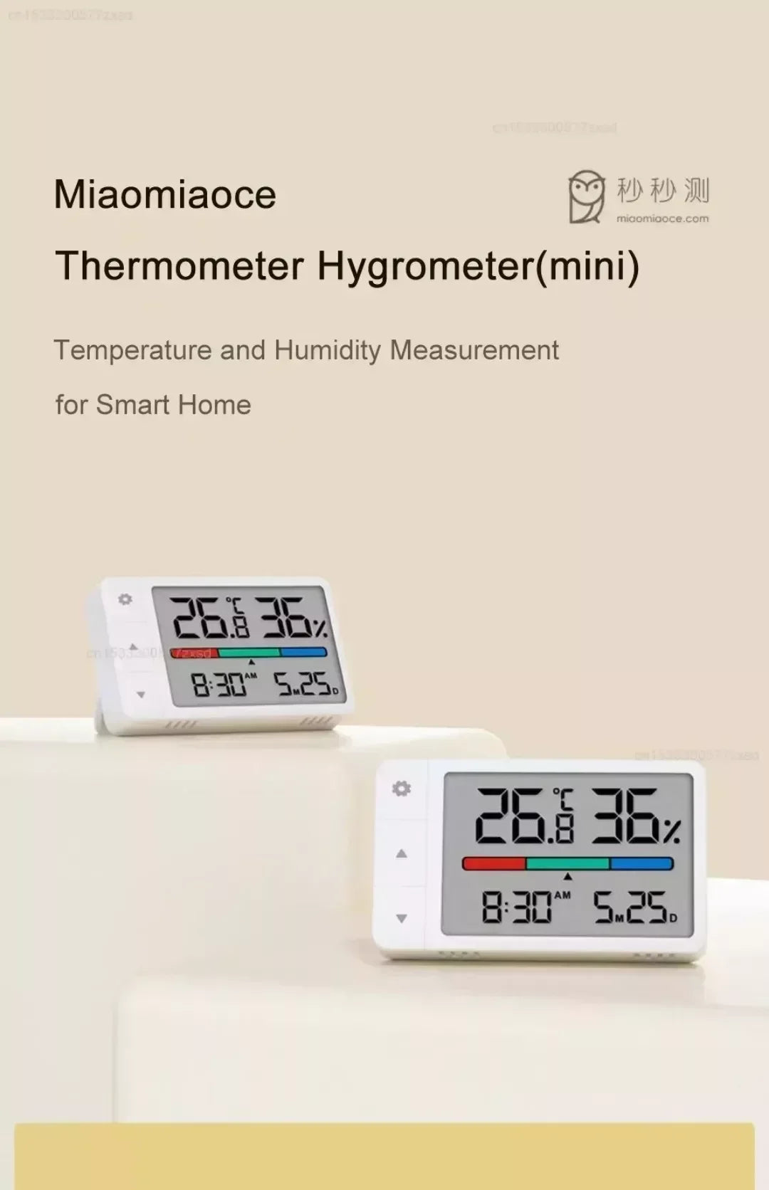 Mini Digital Thermometer Hygrometer with Clock – HD Weather Station for Training Spaces