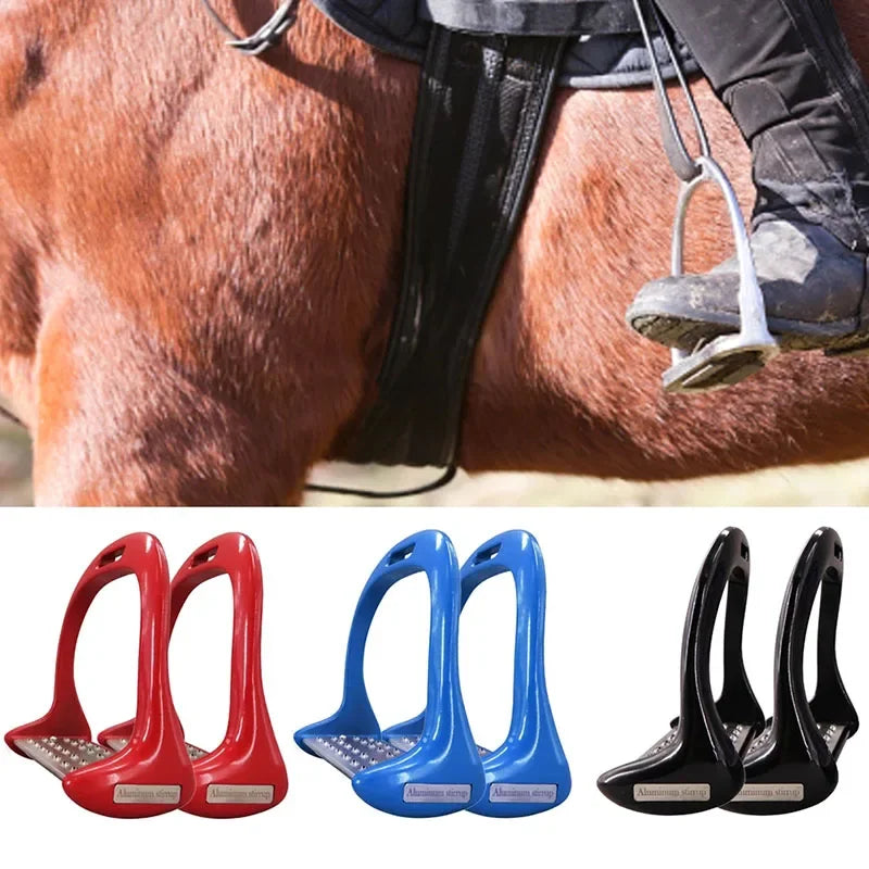 Premium Aluminium Alloy Horse Stirrups - Anti-Slip Equestrian Safety Riding Treads (1 Pair)