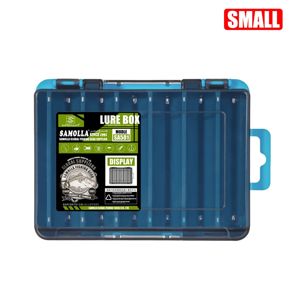 SAMOLLA Dual-Compartment Fishing Tackle Organizer - Premium Compact Storage Box for Lures, Hooks & Baits with Durable Construction