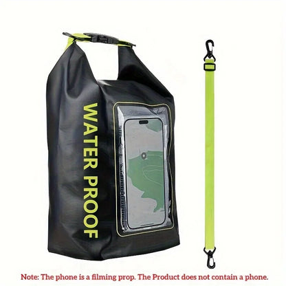 Waterproof PVC Outdoor Dry Bag - 5L & 2L Capacity - Multi-Sport Floating Bag for Swimming, Diving, Kayaking, Rafting & Beach Activities - Crossbody Shoulder Travel Bag for Surfing