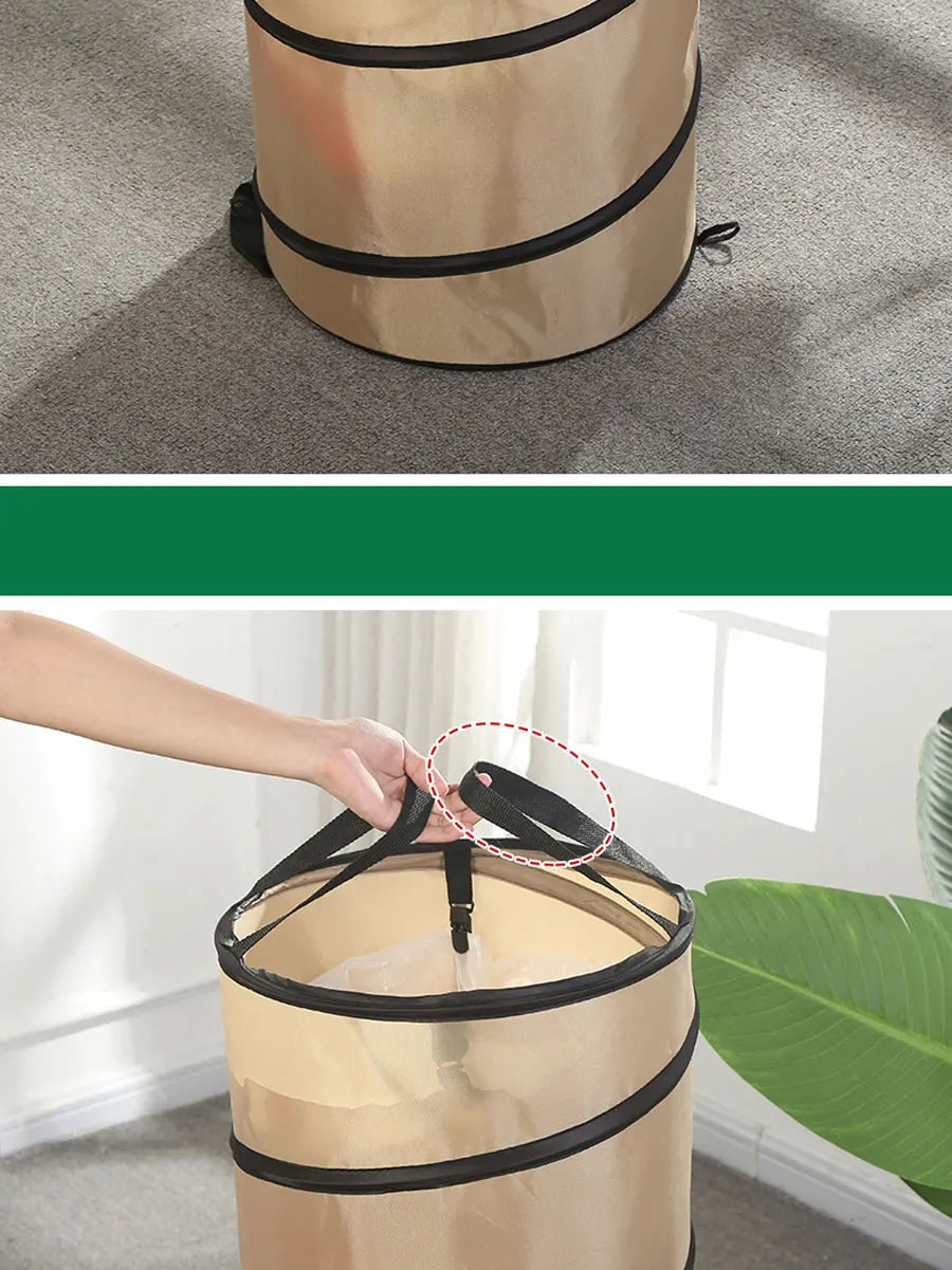 Portable Pop-Up Camping Trash Can - Collapsible Outdoor Garbage Container for Garden & Camping