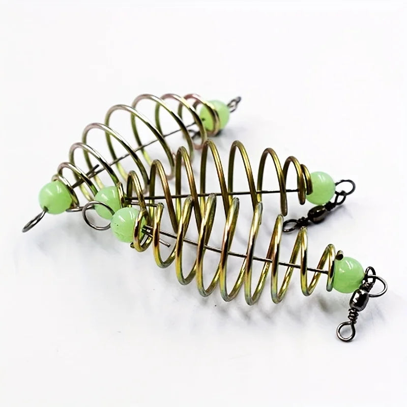 5-Pack Fishing Bait Spring Feeder Cage - Stainless Steel Trap Basket Holder for Carp Fishing Tackle