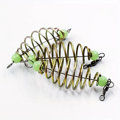 5-Pack Fishing Bait Spring Feeder Cage - Stainless Steel Trap Basket Holder for Carp Fishing Tackle