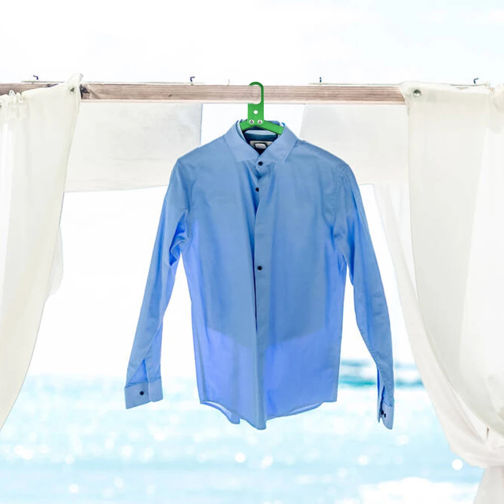 Portable Aluminum Alloy Folding Hanger - Space-Saving Coat Drying Rack for Camping and Travel