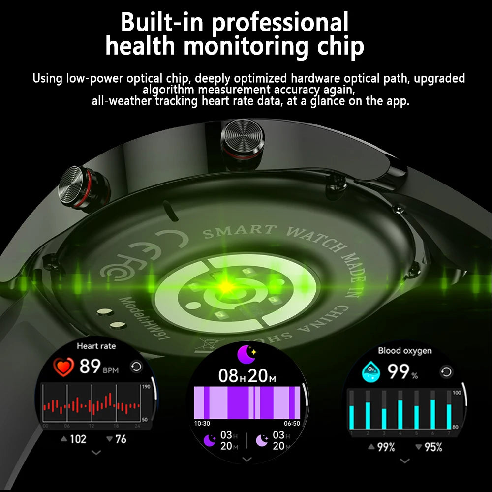 1.53" Full Touch Screen Smart Watch - Multi-Sport Mode with ECG+PPG, Waterproof & Bluetooth Call