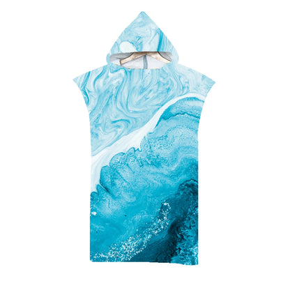 Quick-Dry Microfiber Hooded Towel Poncho - Beach & Water Sports Changing Robe