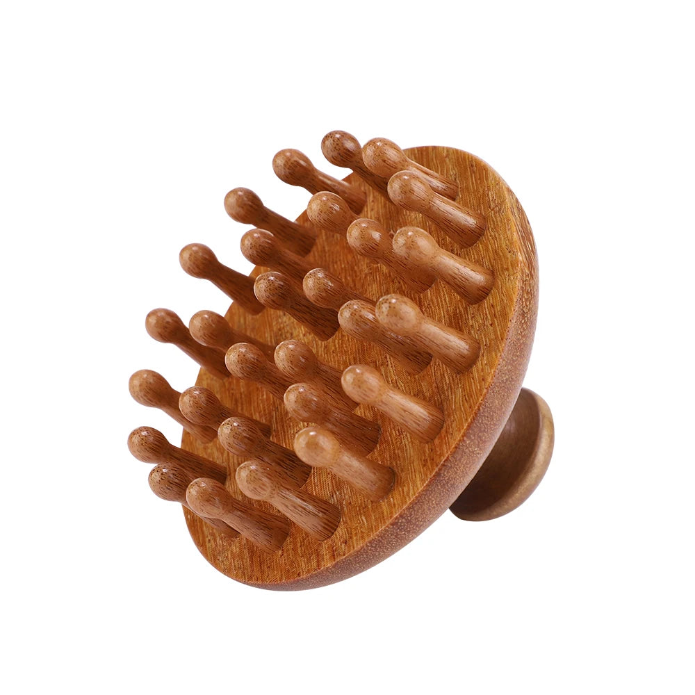Natural Sandalwood Massage Comb - 28-Tooth Multi-Functional Scalp & Body Massager for Recovery & Relaxation