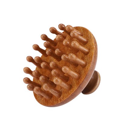 Natural Sandalwood Massage Comb - 28-Tooth Multi-Functional Scalp & Body Massager for Recovery & Relaxation