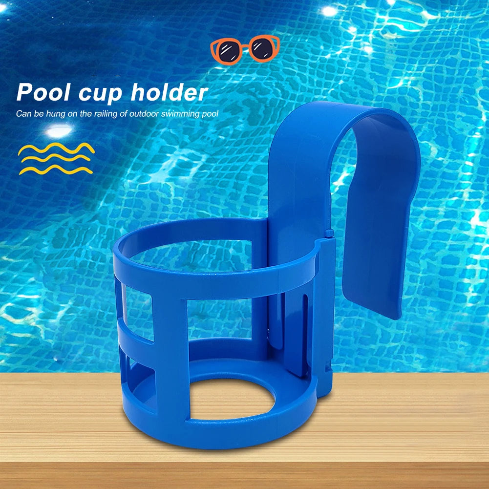 Pool Cup Holder Set - 1/2 Piece Multifunctional Drink Hanger & Storage Shelf for Swimming Pool Side Accessories