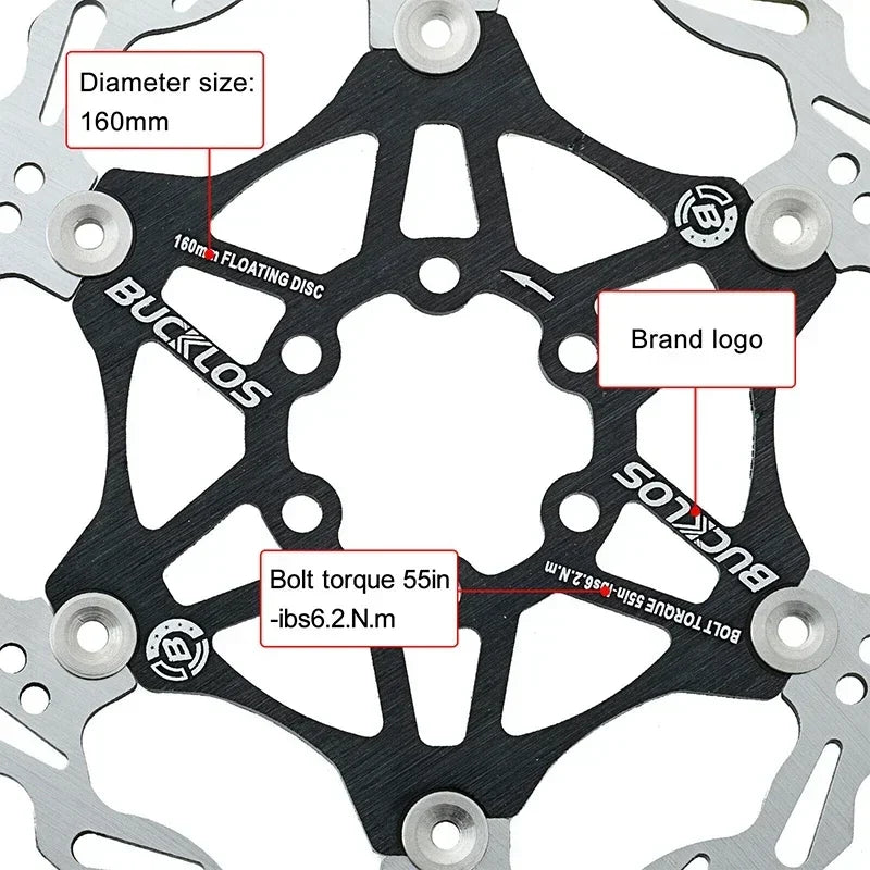 Floating Disc Brake Rotor - 160mm/180mm/203mm MTB & Road Bike - Ultralight Heat Dissipation Design