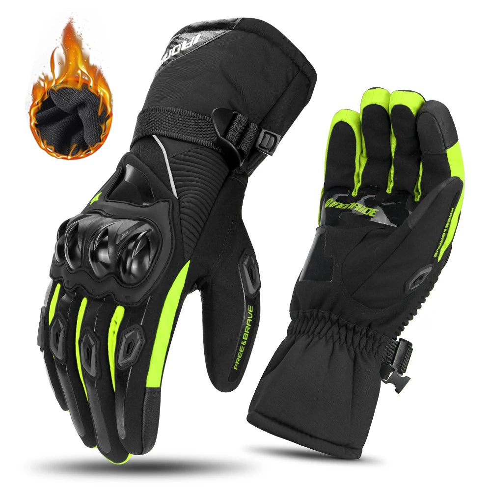 Winter Motorcycle Gloves - Windproof Waterproof Touch Screen Motocross Riding Gloves for Men