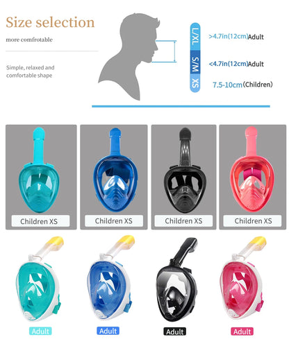Full Face Diving & Snorkeling Mask – Anti-Fog, Waterproof | Adults & Kids