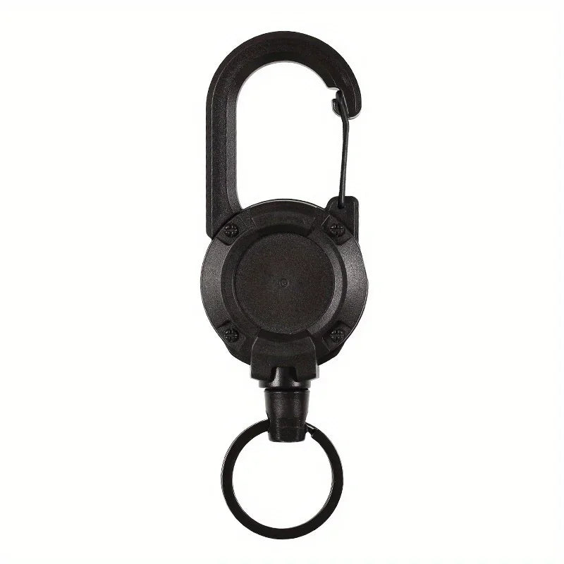 Heavy Duty Retractable Badge Reel Keychain with Carabiner Clip - Extendable Key Chain Holder for Men's Outdoor Bags (1/2/4 Pack Options)