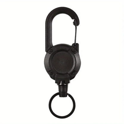 Heavy Duty Retractable Badge Reel Keychain with Carabiner Clip - Extendable Key Chain Holder for Men's Outdoor Bags (1/2/4 Pack Options)