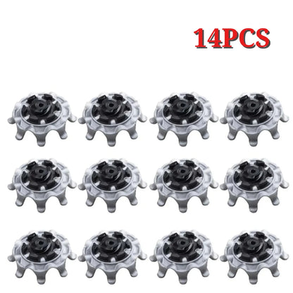 Golf Shoe Spikes Replacement Set - 14pcs Screw-In Cleats for Outdoor Training (Grey/Black)