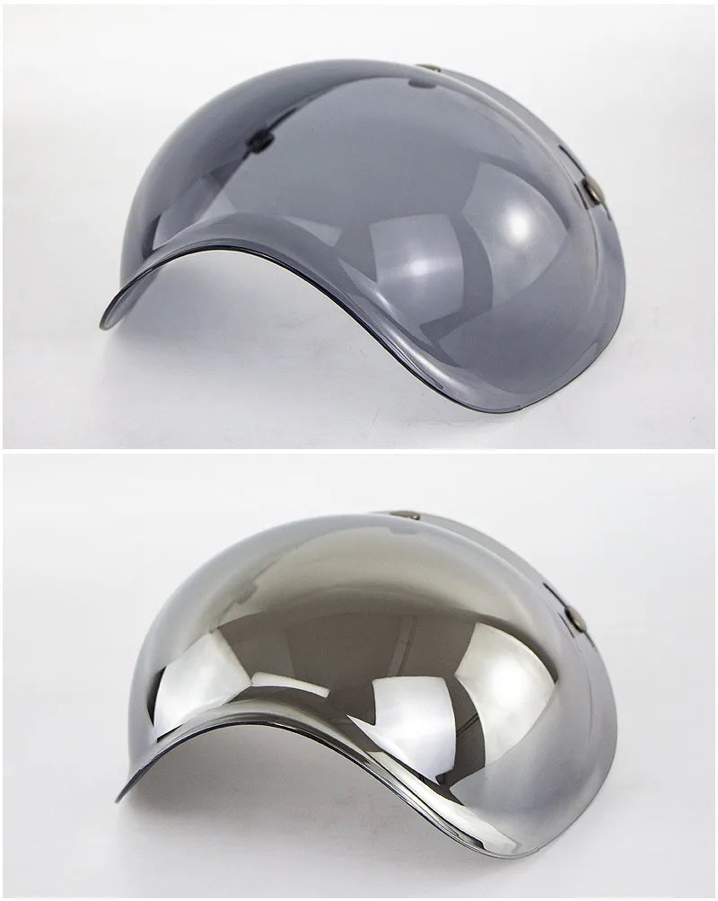 Retro Motorcycle Helmet Bubble Visor - Anti-Fog UV Protection HD Lens for Open Face Half Helmets