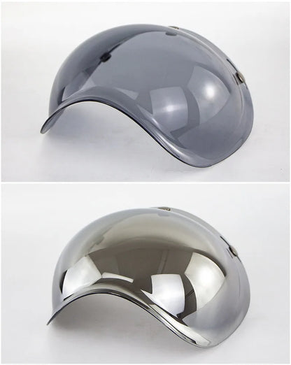 Retro Motorcycle Helmet Bubble Visor - Anti-Fog UV Protection HD Lens for Open Face Half Helmets