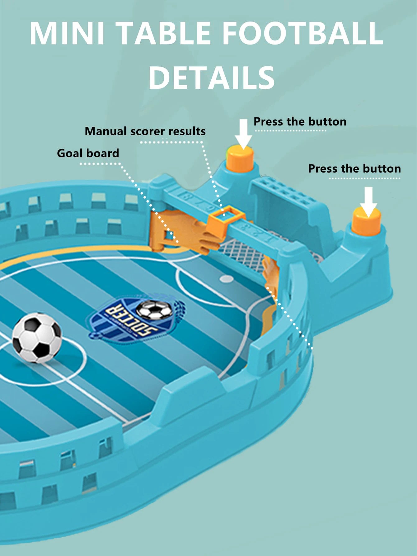 Mini Tabletop Soccer Game - Interactive Desktop Football Competition for Family & Friends
