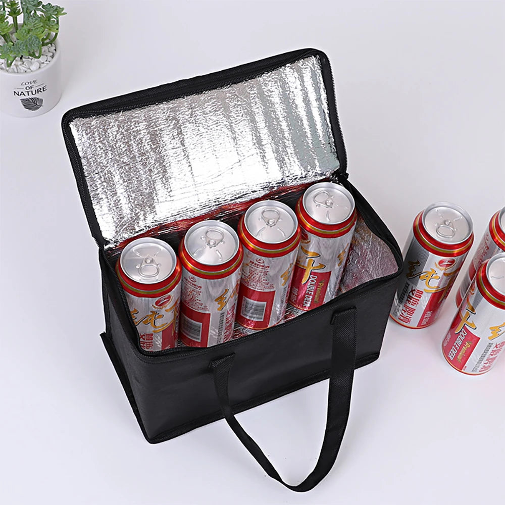 Insulated Cooler Bag - Portable Thermal Food & Drink Carrier for Picnics, Lunch & Beer Delivery