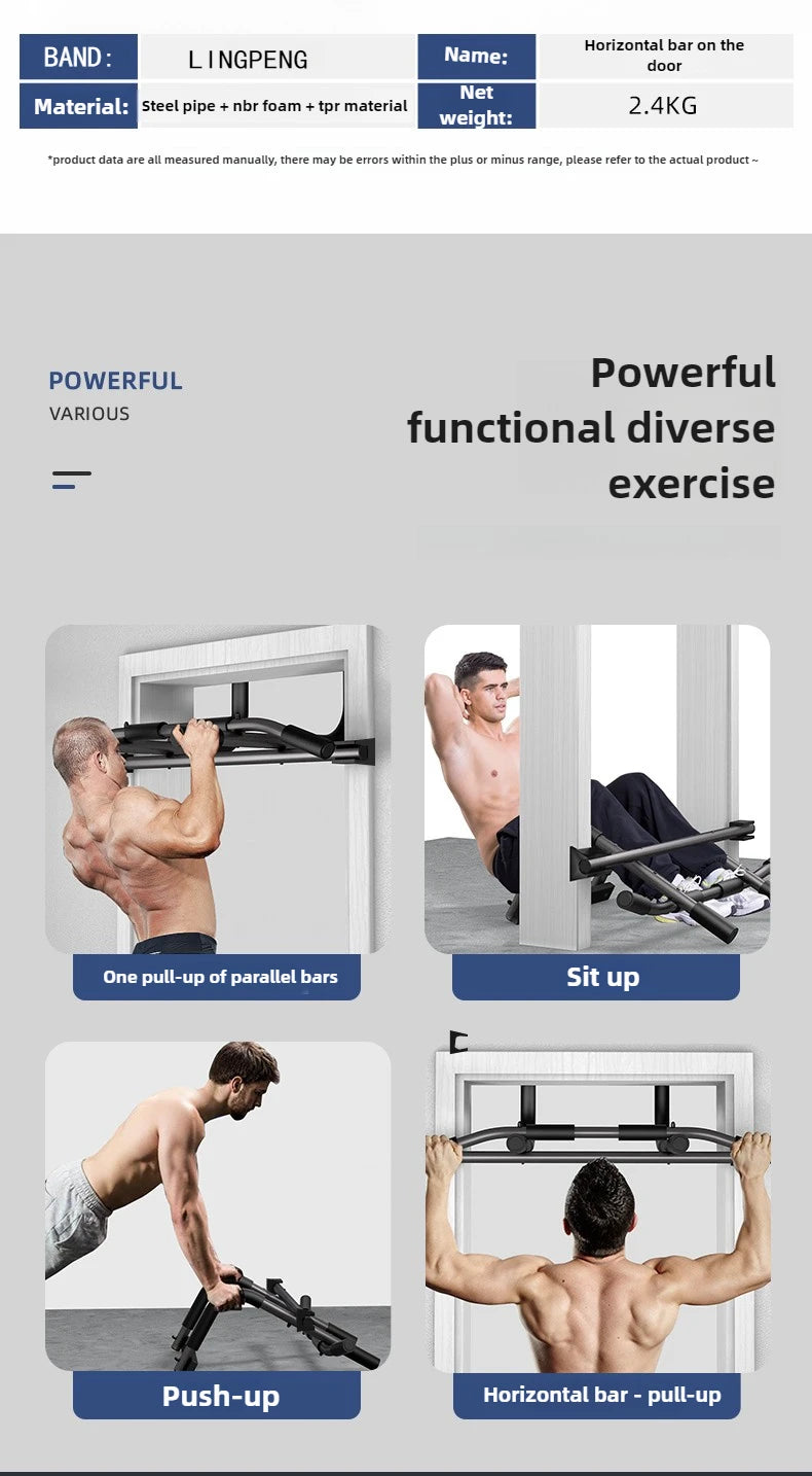 Portable Pull-Up Bar - Lifting and Grip Strength Trainer for Home and Gym Fitness Workouts