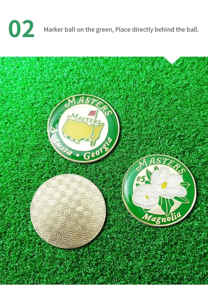 Magnetic Golf Ball Marker with Hat Clip - US Map White Flower Design Training Aid Gift for Kids Boys Girls Golfers