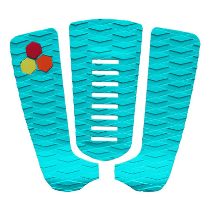 3-Piece EVA Foam Surfboard Traction Pad - Colorful Diamond Grip Deck Pad for Surf & SUP Boards - Non-Slip Trimmable Tail Pad with Strong Adhesive