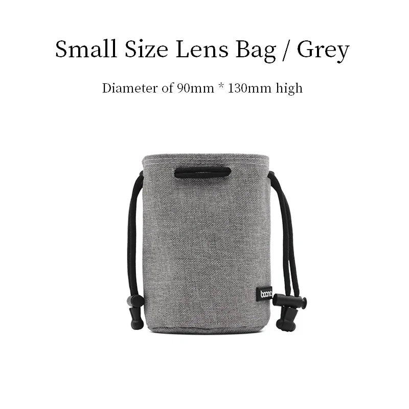 Camera Lens Bag - Waterproof Drawstring Pouch with Fleece Protection for DSLR Cameras