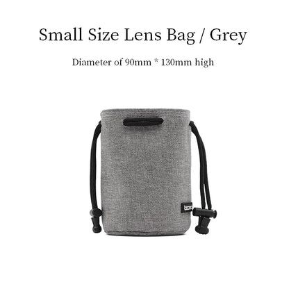Camera Lens Bag - Waterproof Drawstring Pouch with Fleece Protection for DSLR Cameras