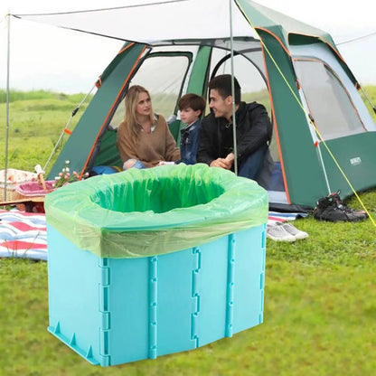 Multifunction Portable Folding Camping Toilet - Travel Commode for Car Camping, Hiking & Long Outdoor Trips - Children & Adult Use