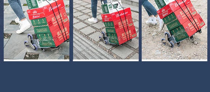 GIANXI Aluminum Alloy Folding Shopping Cart - Lightweight Stair Climbing Grocery Trolley