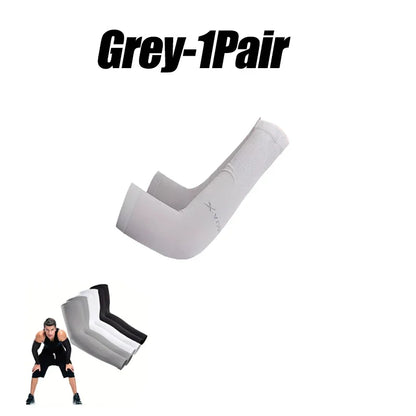 10 Pairs Summer Cycling Ice Silk Arm Sleeves - UV Protection Cooling Arm Covers for Running & Outdoor Sports - Fingerless Unisex