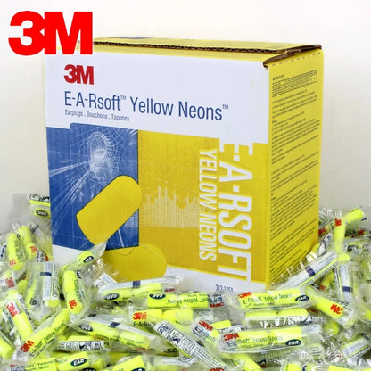 3M 312-1250 Foam Ear Plugs - 10 Pairs Corded Soft Noise Reduction Earplugs for Swimming & Hearing Protection