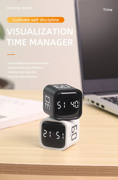 Digital Flip Timer with Vibration and Sound Alerts - 5-60 Minute Countdown