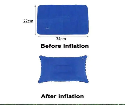 Portable Fold Inflatable Air Pillow - Outdoor Travel Sleeping Camping PVC Neck Stretcher Backrest Plane Comfortable Pillow