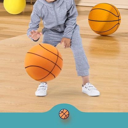 Silent Foam Basketball - 18cm Indoor Safe Soft Squeezable Ball - No Noise Training Toy for Kids
