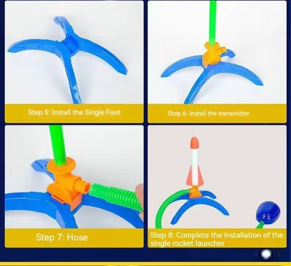 Kids Air Rocket Launcher Set - Foot Pump Outdoor Soaring Toy for Children