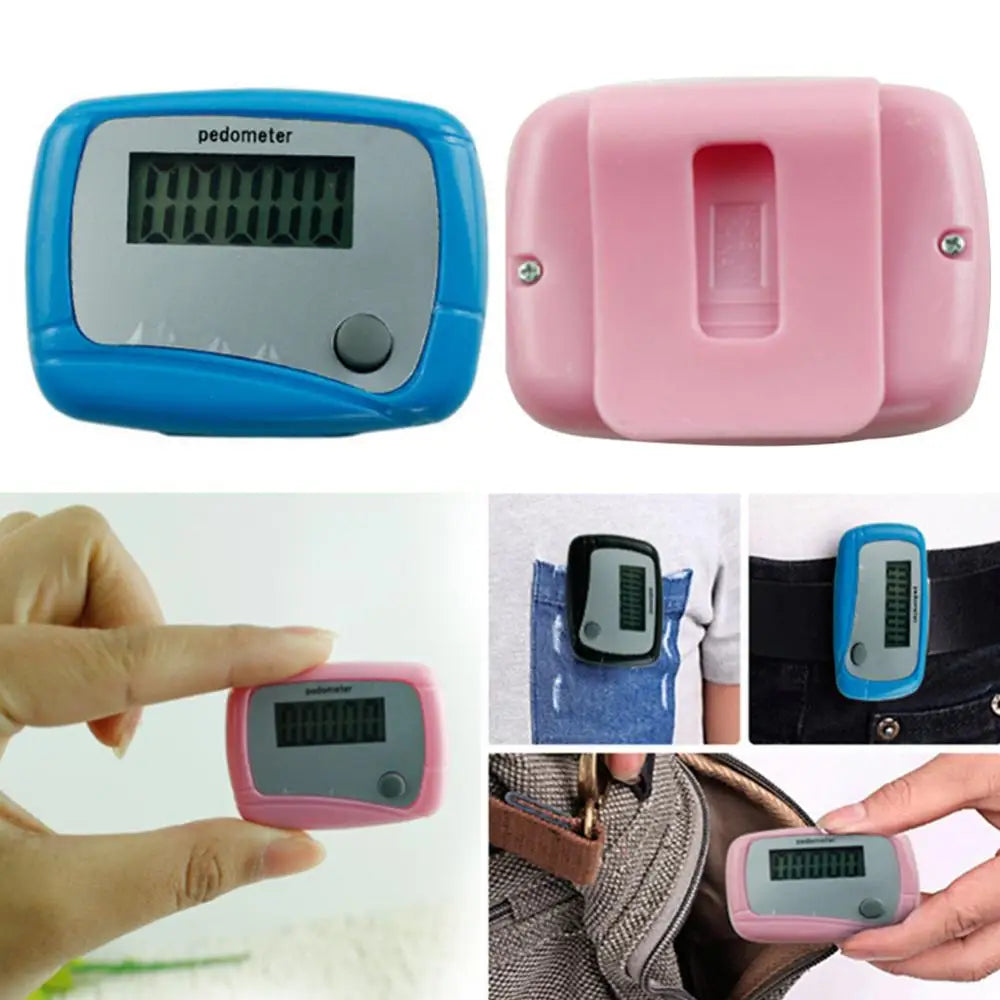 Compact Digital Step Counter - LCD Pedometer for Walking & Running