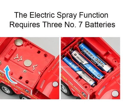 Fire Engine Model Truck 1:32 Scale with Water Spray Function - Ladder Truck Toy with Sound & Light Effects, Pull-Back Action, Opening Doors - Vehicle Collection Gift for Boys
