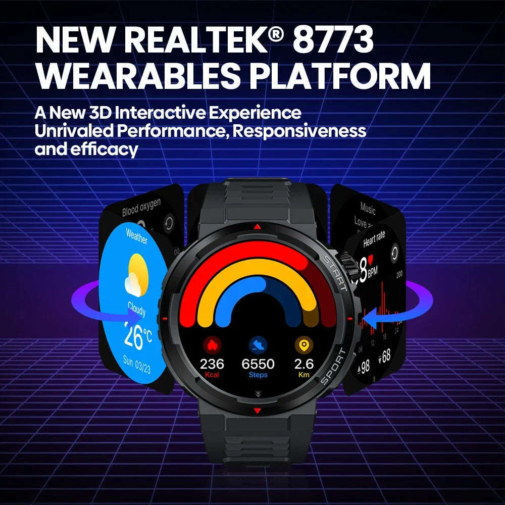 Zeblaze Ares 3 Plus Smartwatch - 1.43" AMOLED Display with Voice Calling & 3D Health Tracking
