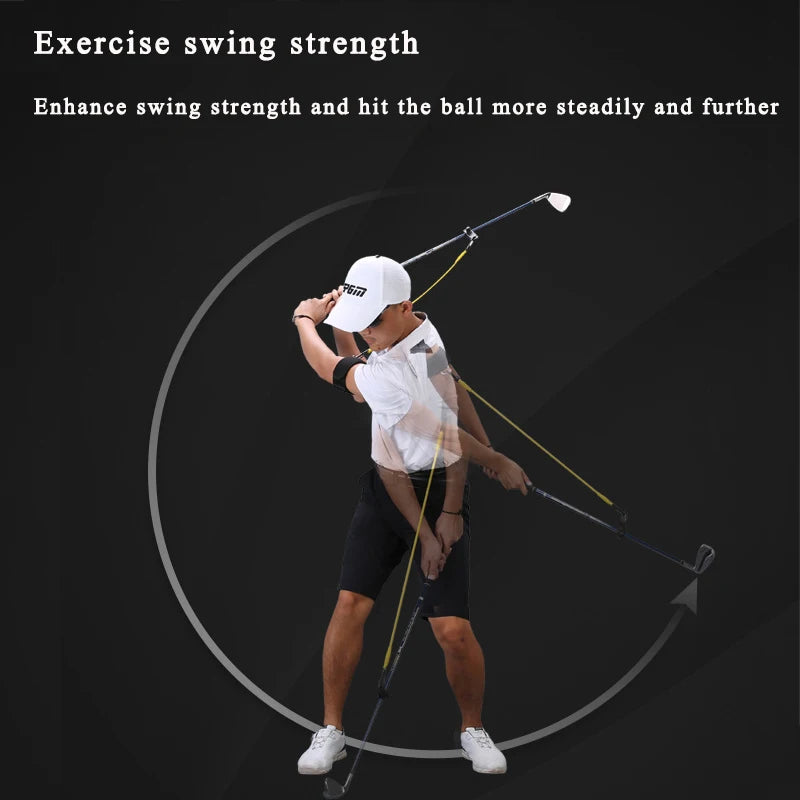 PGM Golf Swing Training Aid - Elastic Resistance Rope for Strength & Swing Practice - Beginner Golf Equipment (1pc)